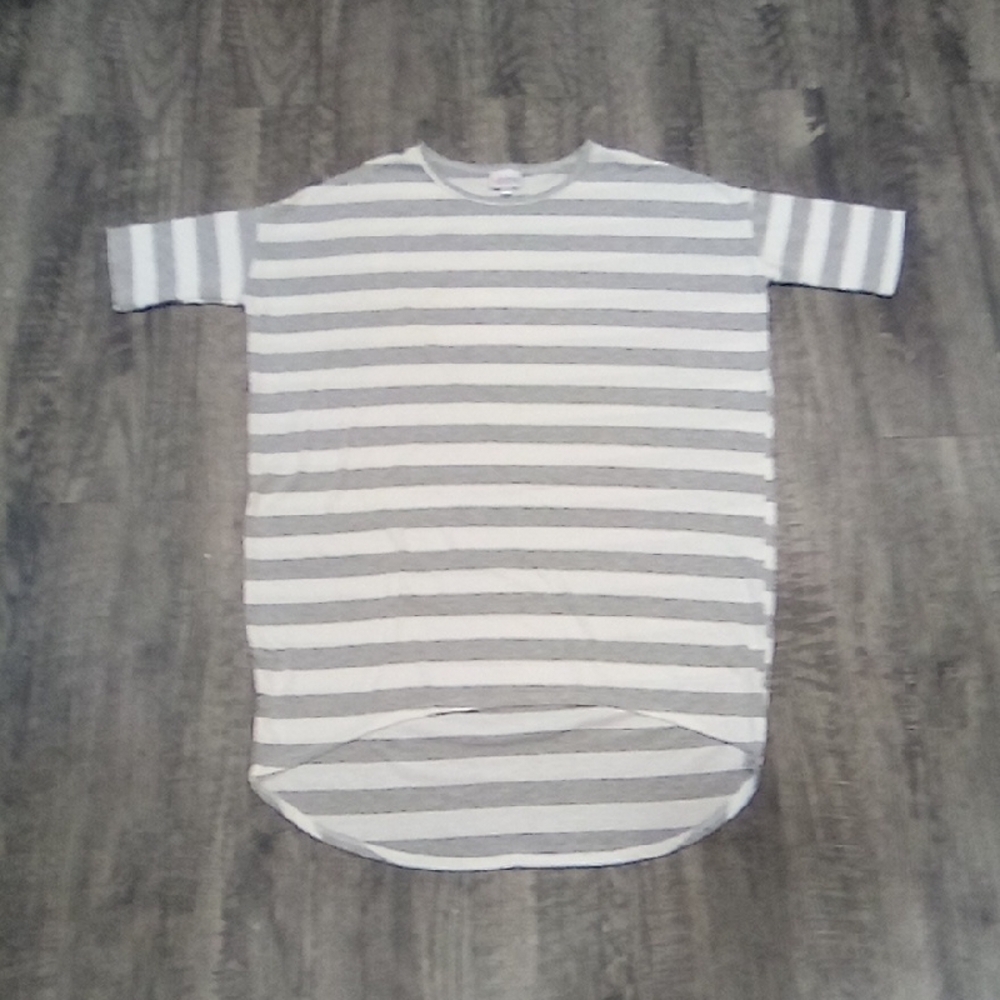 LuLaRoe Gray Striped Tee